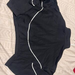 Girls XL Nike black cropped sweatshirt with white stripes